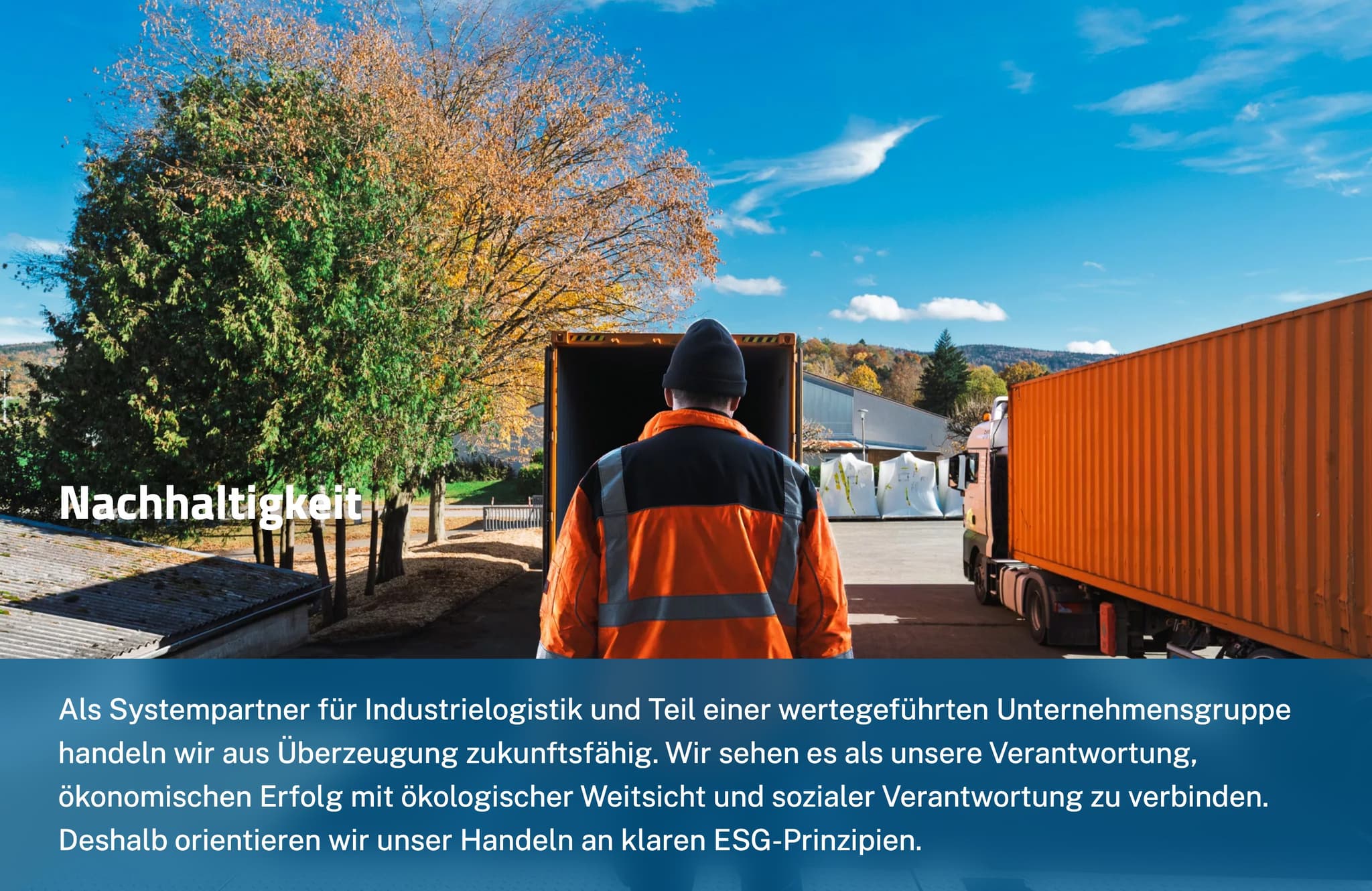 Seite zu Nachhaltigkeit und Unternehmen